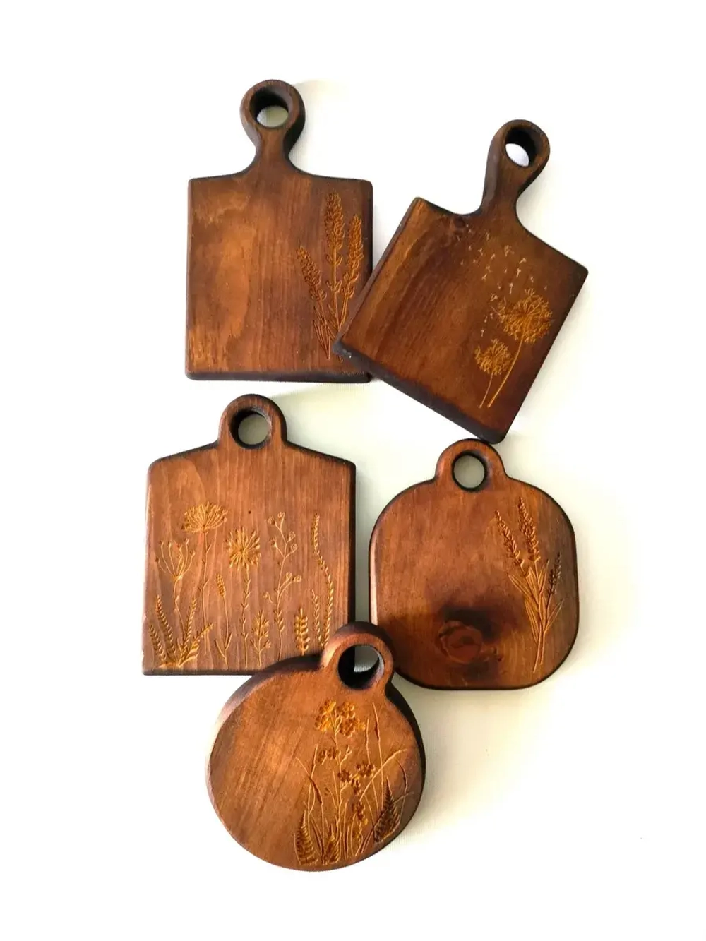 Набор досок разделочных из дерева сервировочных 5 шт.