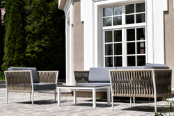 "Касабланка" лаунж-зона плетеная из роупа 4-местная, цвет серый