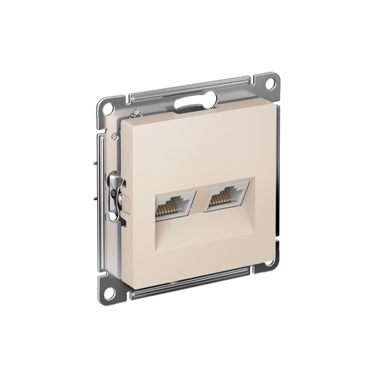 Розетка компьютерная 2-м AtlasDesign RJ45 кат.5E механизм беж. SE ATN000285