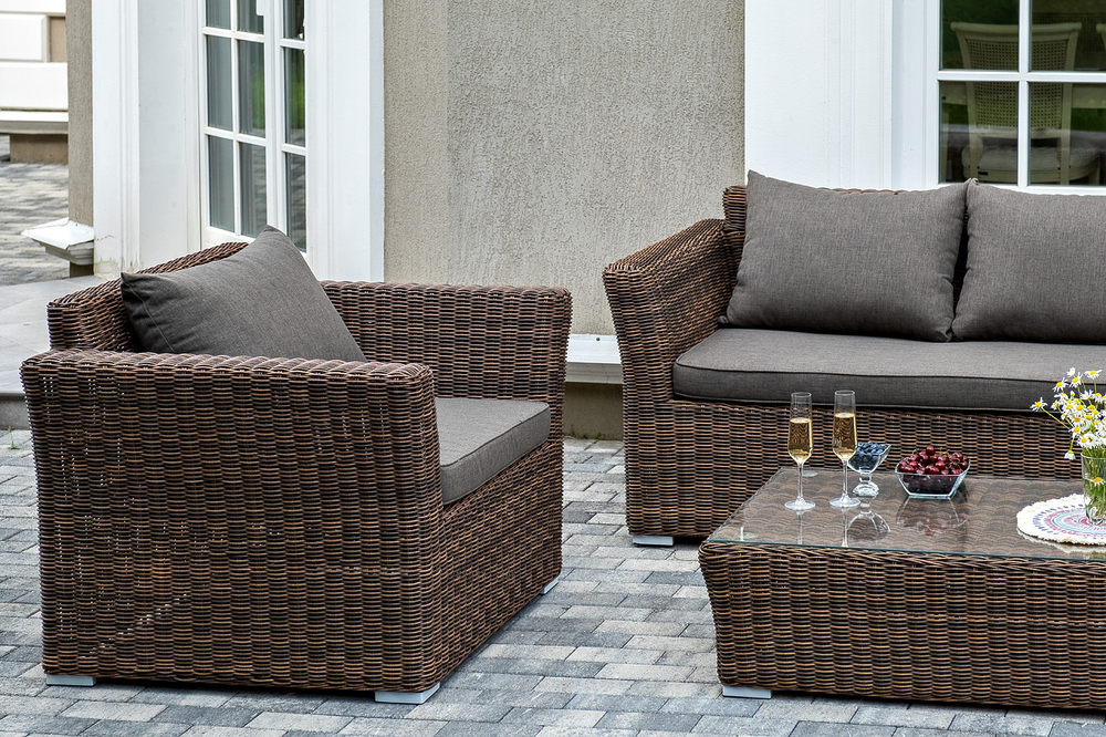 "Капучино" лаунж-зона из искусственного ротанга, цвет коричневый