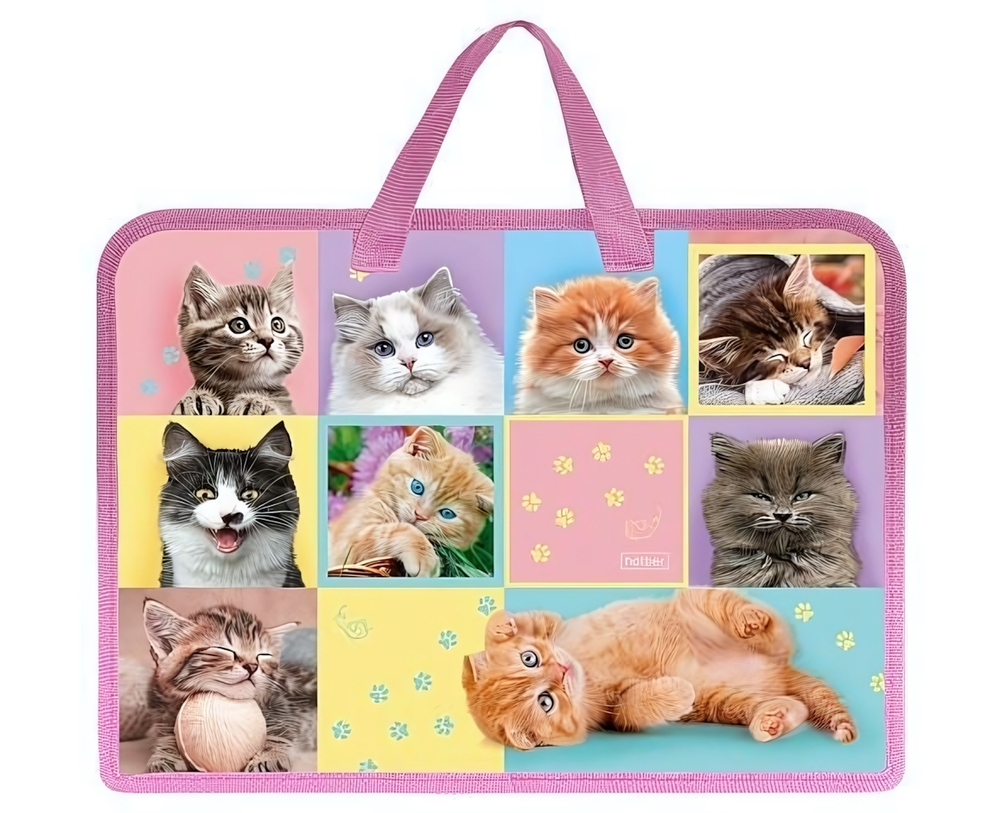 Папка для тетрадей А4ф пластиковая с ручками "Сами с усами" (Хатбер)