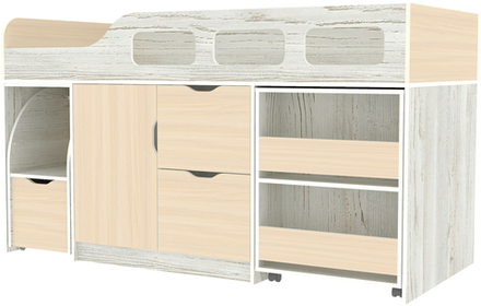 Кровать-чердак КарИВи Астра 8 Винтерберг  Дуб Молочный