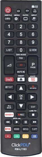 ClickPdu для LG RM-L1163 (SMART TV) с ivi корпус пульта AKB75095312 (производство фабрики Huayu)
