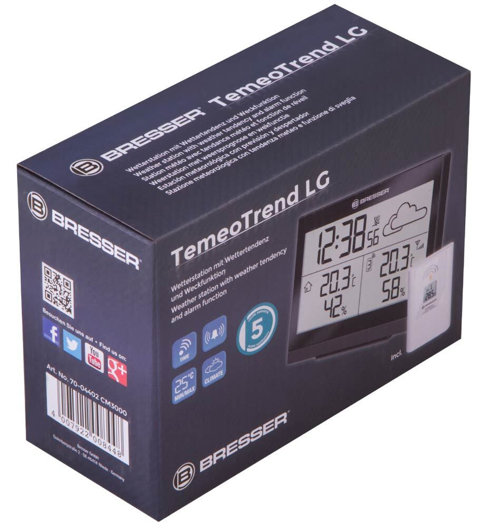 Метеостанция Bresser TemeoTrend LG с радиоуправлением, черная