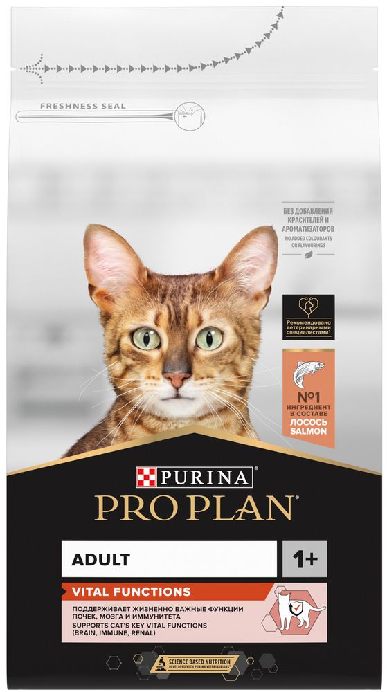 ProPlan 400г Vital Function Сухой корм для взрослых кошек Лосось