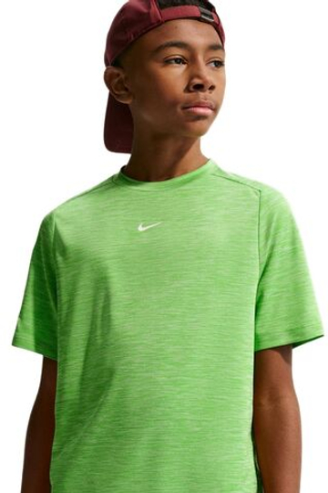 Футболка для мальчика теннисная Nike Boys Multi Dri-FIT Short-Sleeve - mean green/light liquid lime/heather/white