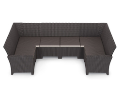 П- образный диван под ротанг Калифорния “California“ 136х264х136 см 6 мест с подушками