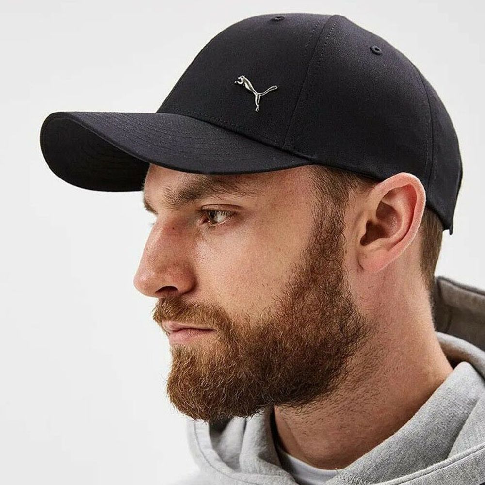 Бейсболка спорт. PUMA Metal Cat Cap 02126901, 100% полиэстер, черный