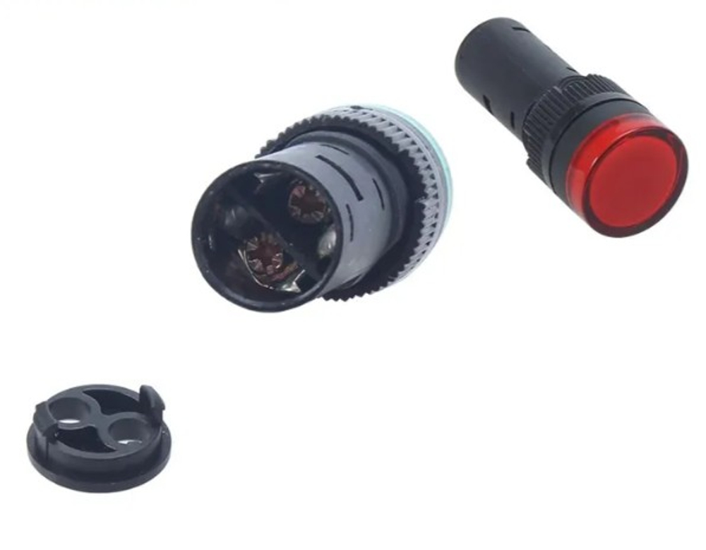 Красная светодиодная сигнальная лампа, 22 мм (пластик), 24 В