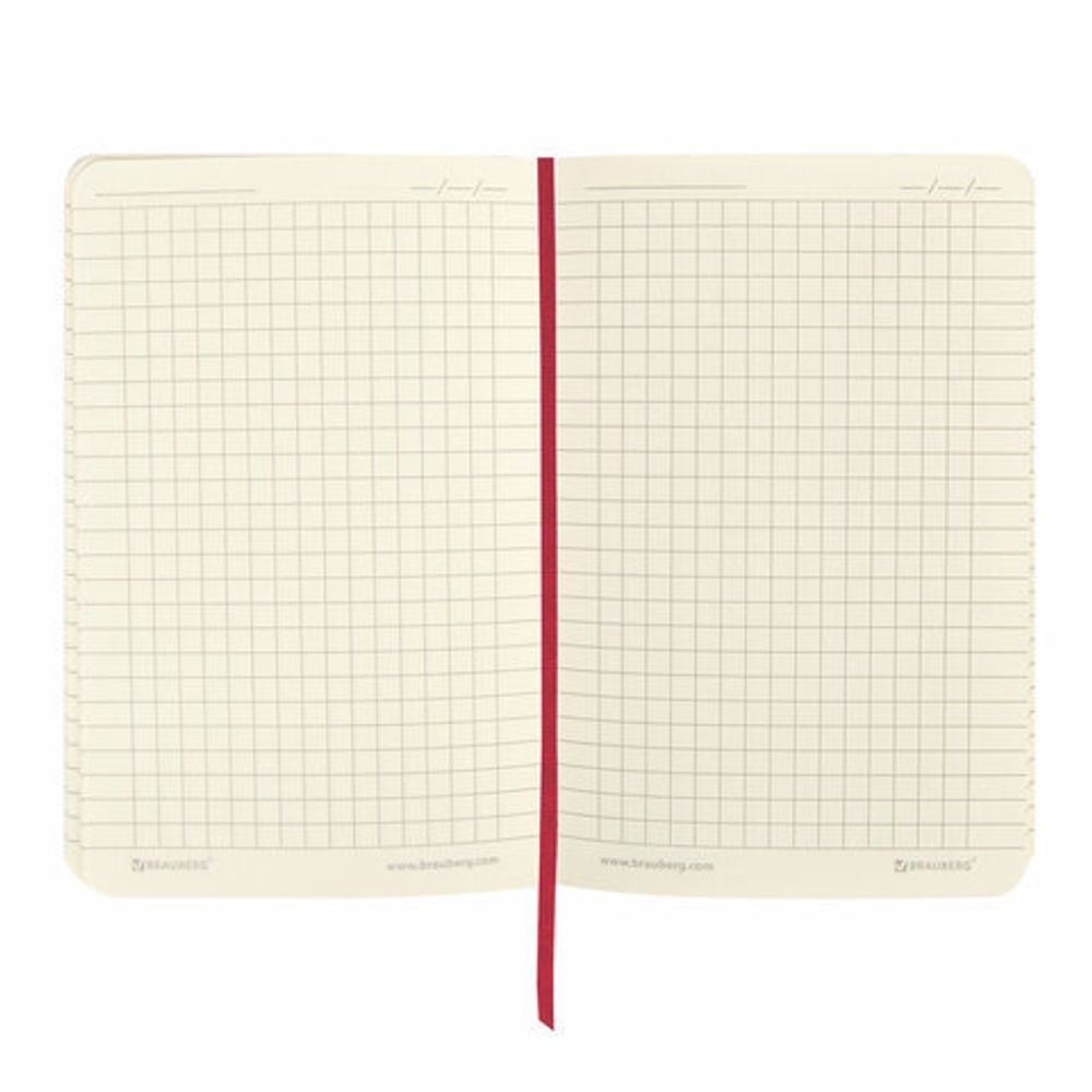 Блокнот в клетку с резинкой МАЛЫЙ ФОРМАТ А6 (100x150 мм), 80 л., под кожу красный BRAUBERG "Metropolis Ultra", 111026
