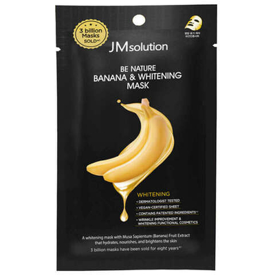 JMSolution Mask Be Nature Banana & Whitening Маска для лица тканевая отбеливающая с экстрактом банана, 24 мл