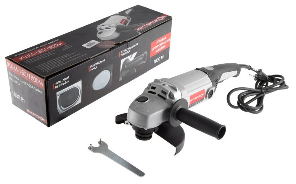 УШМ ИНТЕРСКОЛ УШМ-180/1800М 1800Вт 8000об/мин 1800мм (59.1.1.00)