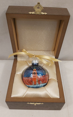 Шар новогодний с ручной росписью Палех "Москва" в футляре
