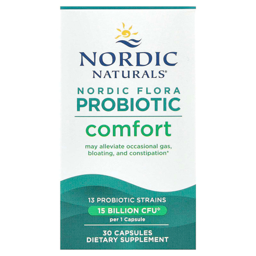 Nordic Naturals, Nordic Flora Probiotic, Comfort, 15 млрд КОЕ, 30 капсул