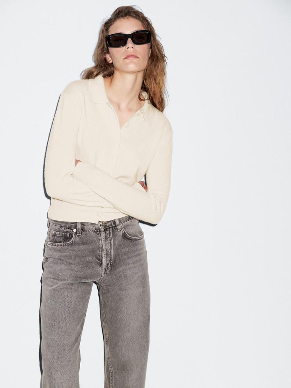 Massimo Dutti Кардиган из 100% шерсти, экрю