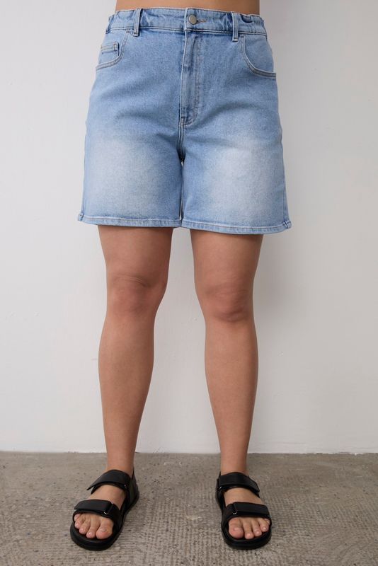 Шорты из денима на резинке, голубой