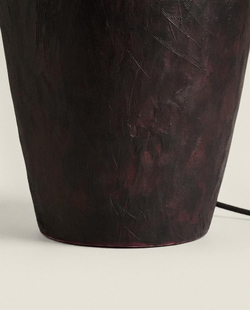 ZARA HOME КЕРАМИЧЕСКАЯ НАСТОЛЬНАЯ ЛАМПА С ЛЬНЯНЫМ АБАЖУРОМ