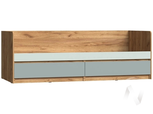 Кровать с ящиками Детская Челси Color (дуб крафт/мята темная; сумеречный голубой)