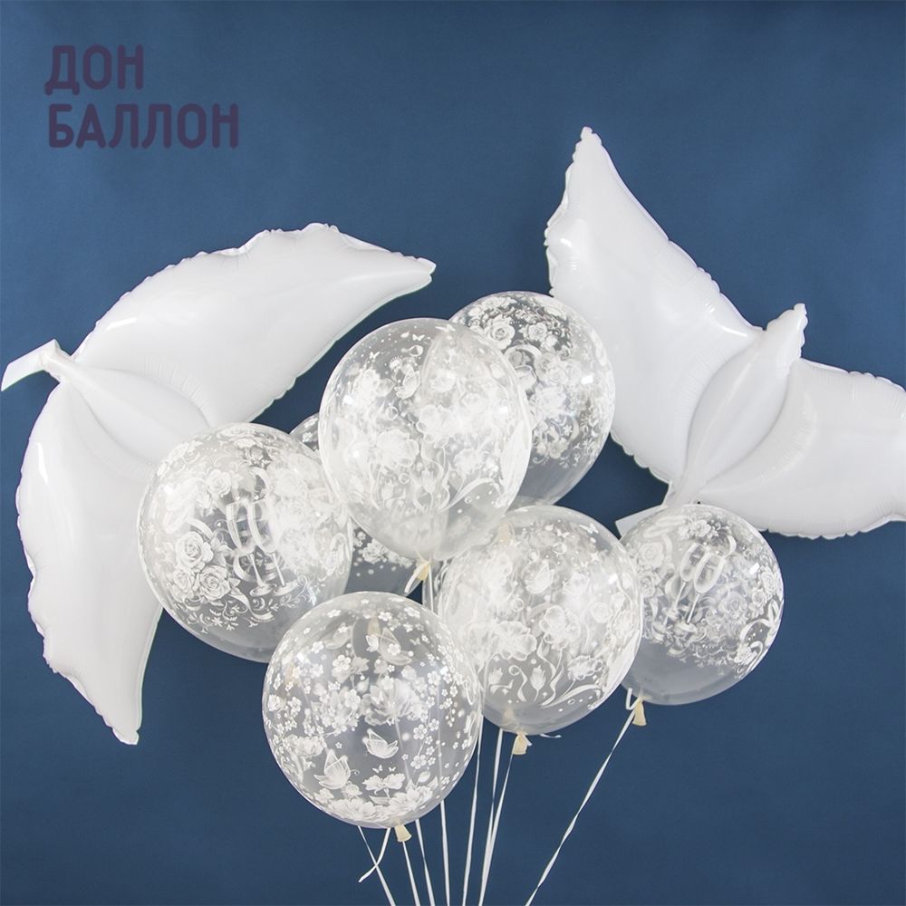 Шар (34"/86 см) Фигура, Голубь, Белый 1 шт.