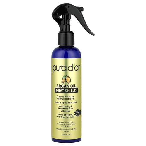 Pura D'or, термозащитный спрей с аргановым маслом, для всех типов волос, 237 мл (8 жидк. унций)