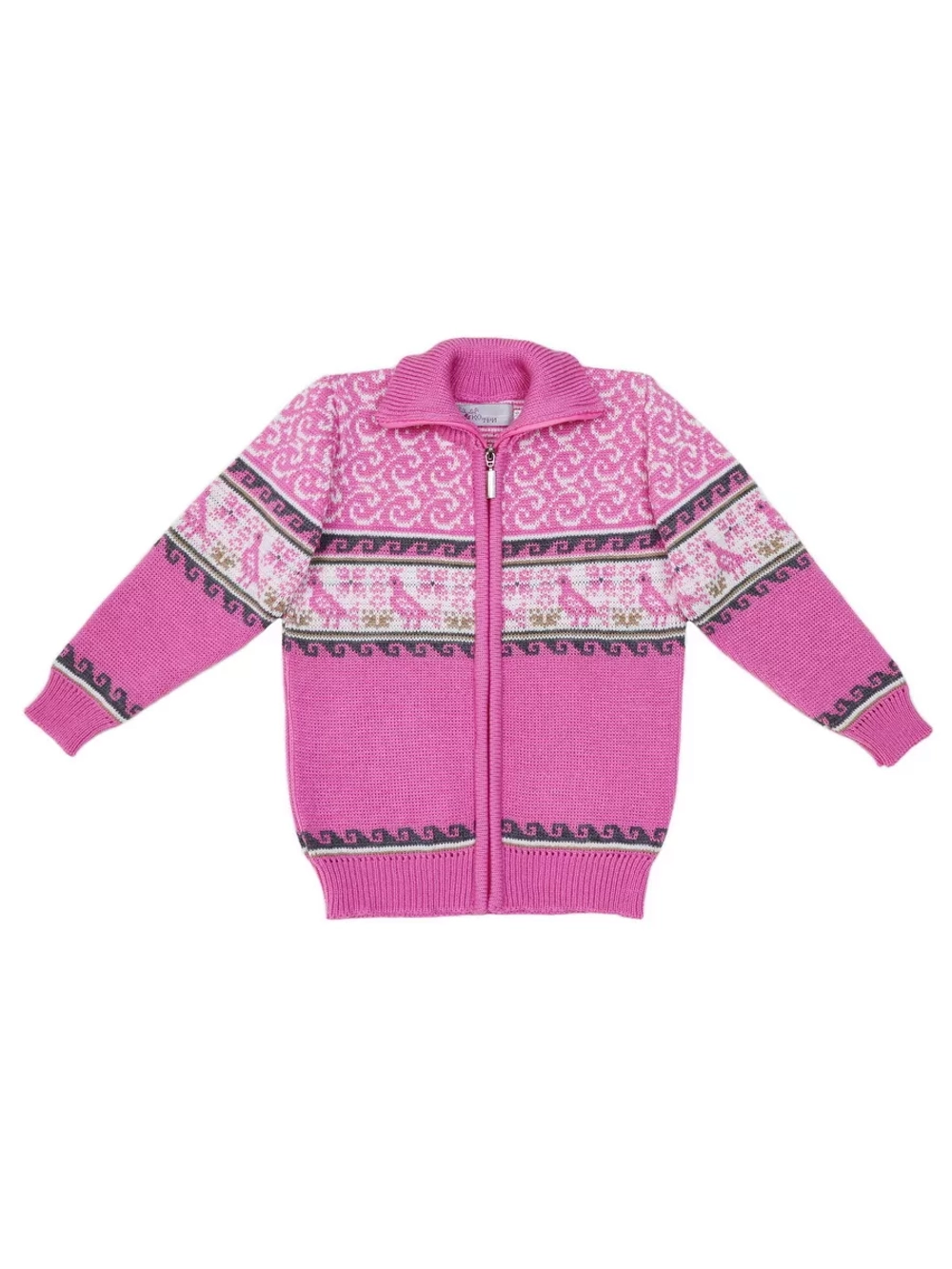 Кофта вязаная на молнии " Птичка"