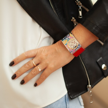 Браслет Fiore Luna на кожаном красном ремешке CB01743-1 M