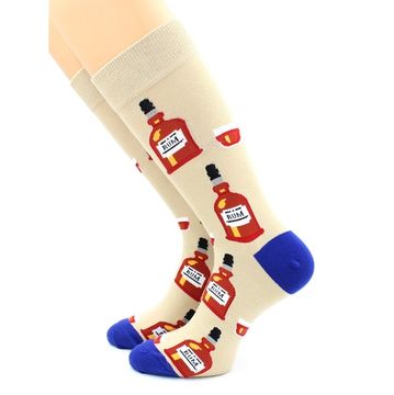 Носки с принтом "Ром" бежевые Hobby Line