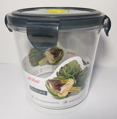 Контейнер д/продуктов гермет.с клапаном "BRILLIANT" круг.1,15л.