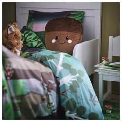 IKEA SKOGSDUVA  (ИКЕА СКОГСДУВА)  -  Подушка с карманом, в форме желудя/коричневая, 32x37 см