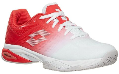 Мужские кроссовки теннисные Lotto Mirage 300 II Speed - all white/red poppy