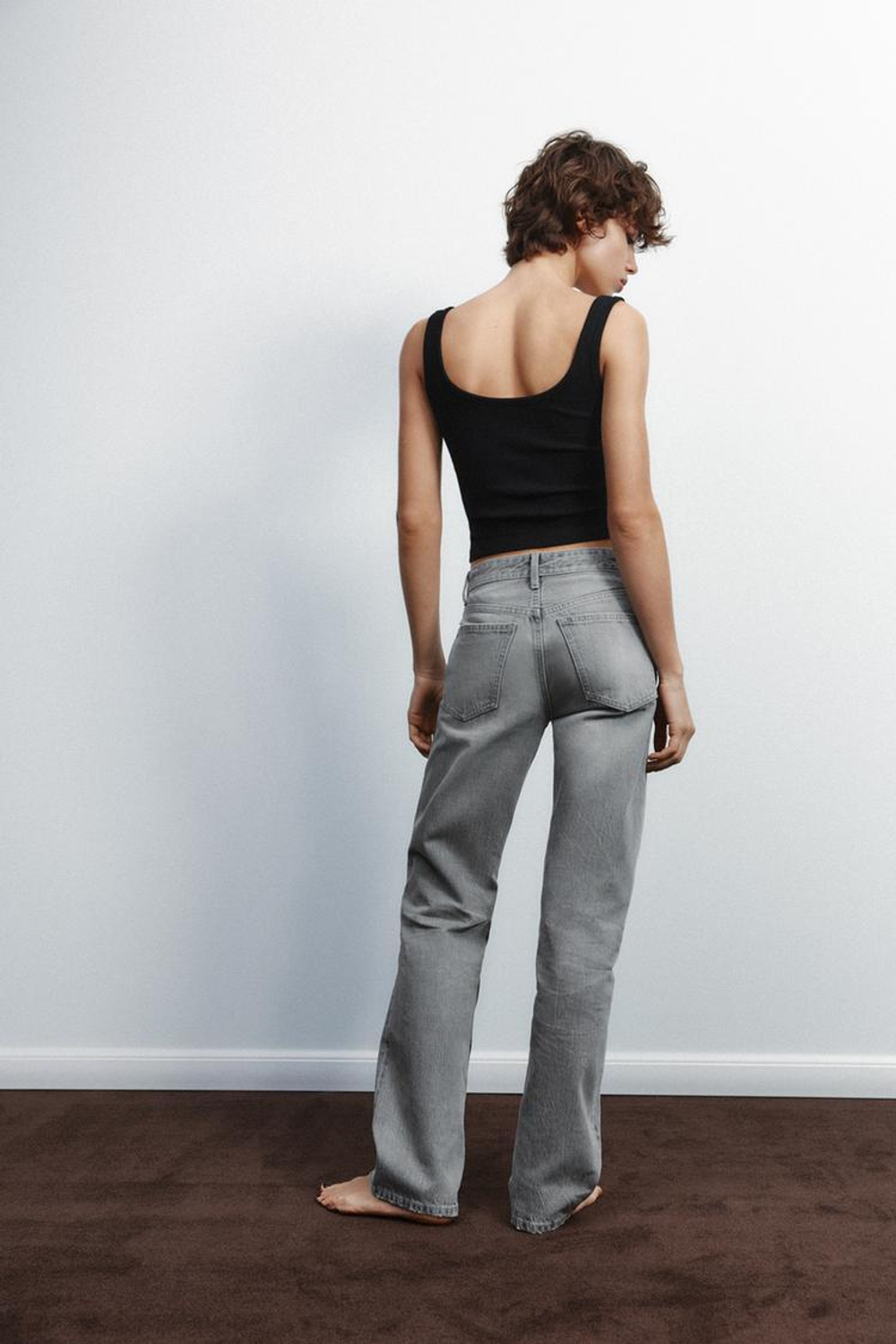 ZARA ТОП С РЕМЕШКАМИ, ЧЕРНЫЙ