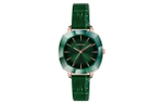 KANGOL Quartz Movement Genuine Leather Strap Watch Women"s Watch Green Dial
