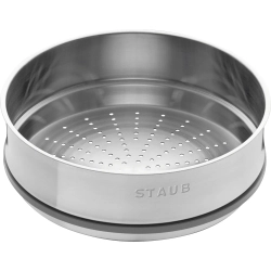 STAUB Чугунная кастрюля Cocotte 24 см 3,8 л со вставкой-пароваркой графит