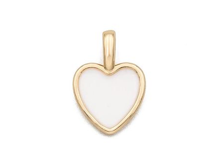 Подвеска Сердце с белой эмалью