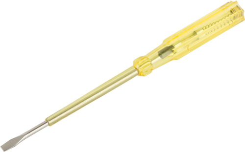 56502 Отвертка индикаторная, желтая ручка 100 - 500В, 190мм KУРС