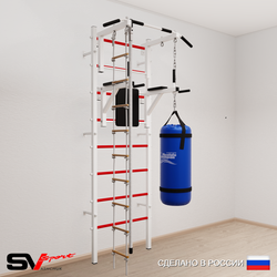 Шведская стенка Sv Sport усиленная 6752 (Турник стандарт/Брусья/Канат/Лестница/Цепь/Мешок 22кг)