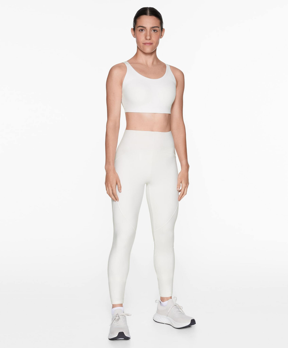 Oysho Спортивный бюстгальтер с высокой степенью поддержки, белый