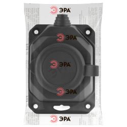 Колодка ЭРА K-1e-B-IP44 каучуковая с заземлением 1 розетка 16A IP44 черная | Колодки