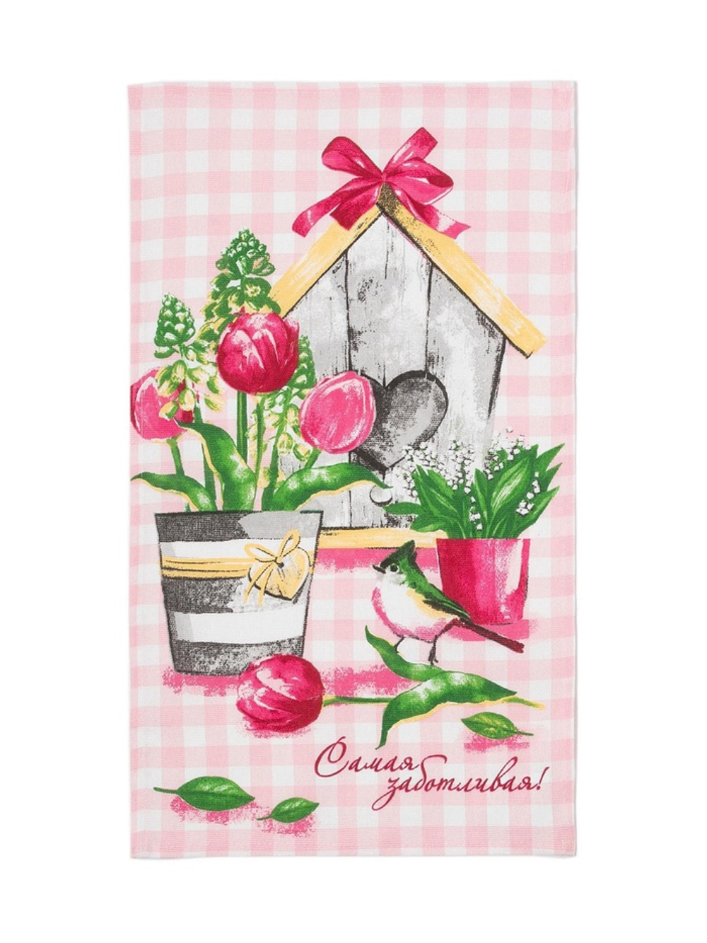 Кухонное полотенце «Доляна. Самой заботливой», 35×60 см, 100% хлопок, 160 г/м²