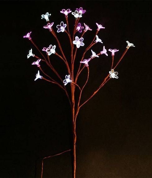 Светодиодная флористика Ветка Сакуры 59 см., 3*АА батарейки, 24 бело-розовых LED ламп, Beauty Led (B247L-D024C-39)