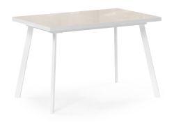 Стеклянный стол Маккензи 120(150)х70х77 латте / белый