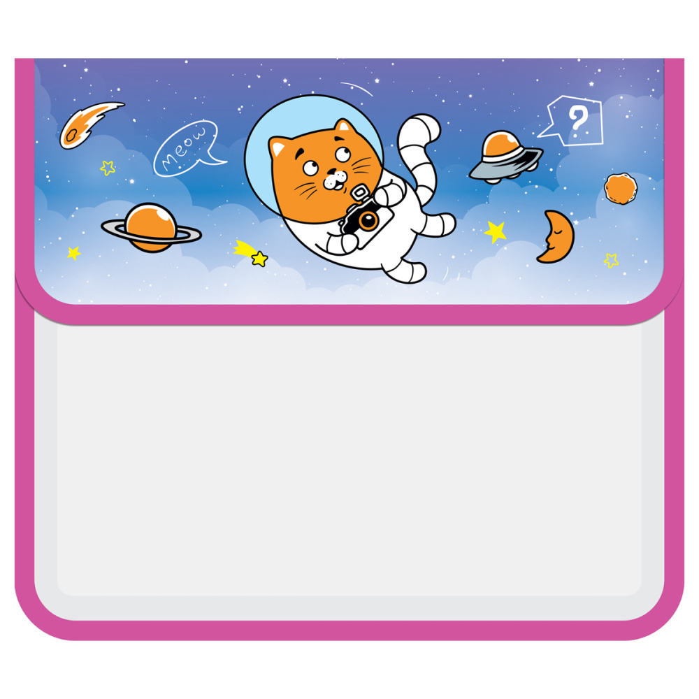 Папка для тетрадей 1 отделение, ArtSpace "CosmoCat", А5, 230*215*40мм, пластик, на липучке