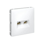 ARTGALLERY РОЗЕТКА двойная компьютерная RJ45+RJ45, кат. 5е, механизм, БЕЛЫЙ