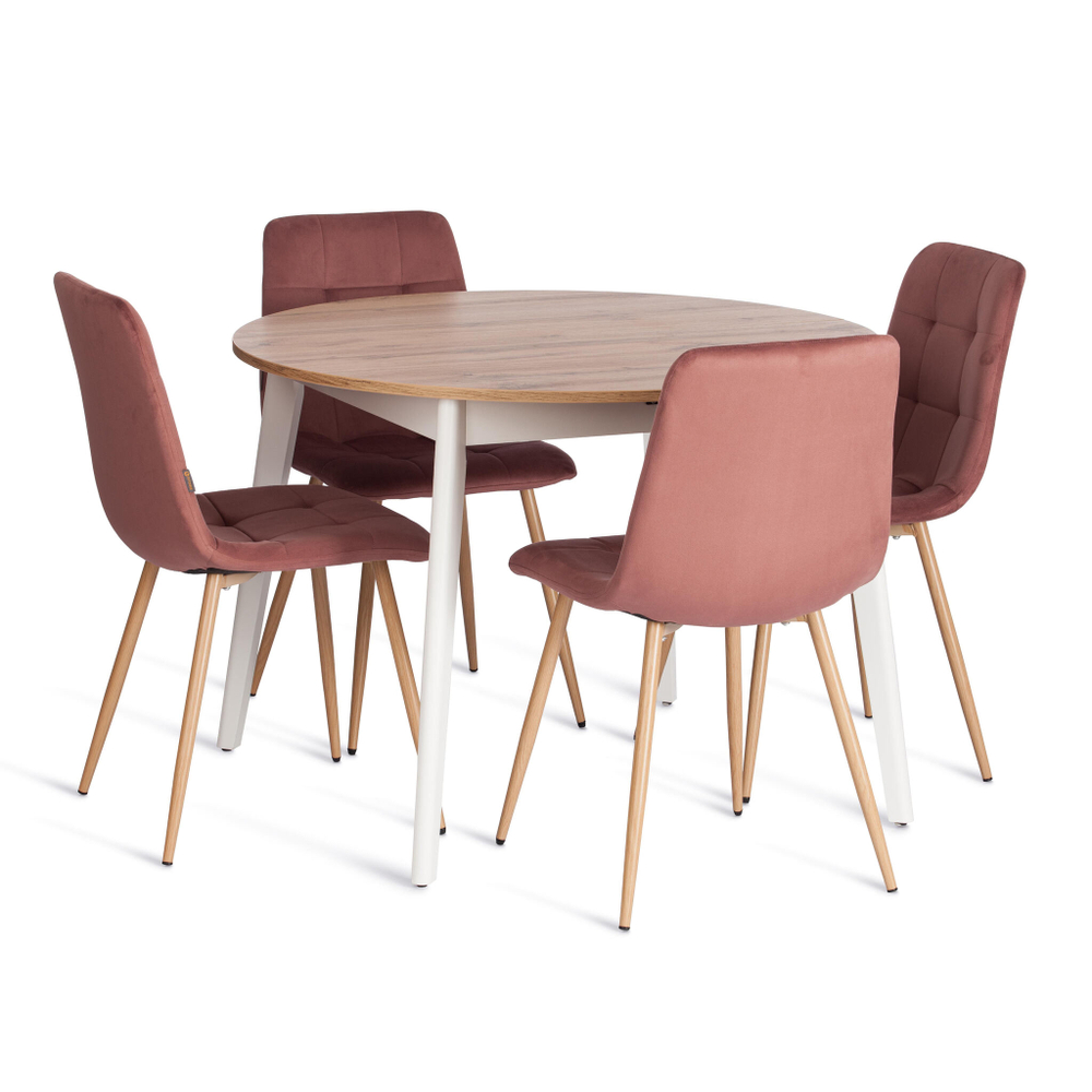 Стул CHILLY (mod. JSC-220) Велюр/металл , 44,5х52,5х88 см, Coral (коралловый) HLR44 / натуральный