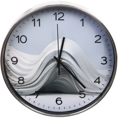 Часы настенные «HOME STYLE» 30см Абстракция, серебристый корпус