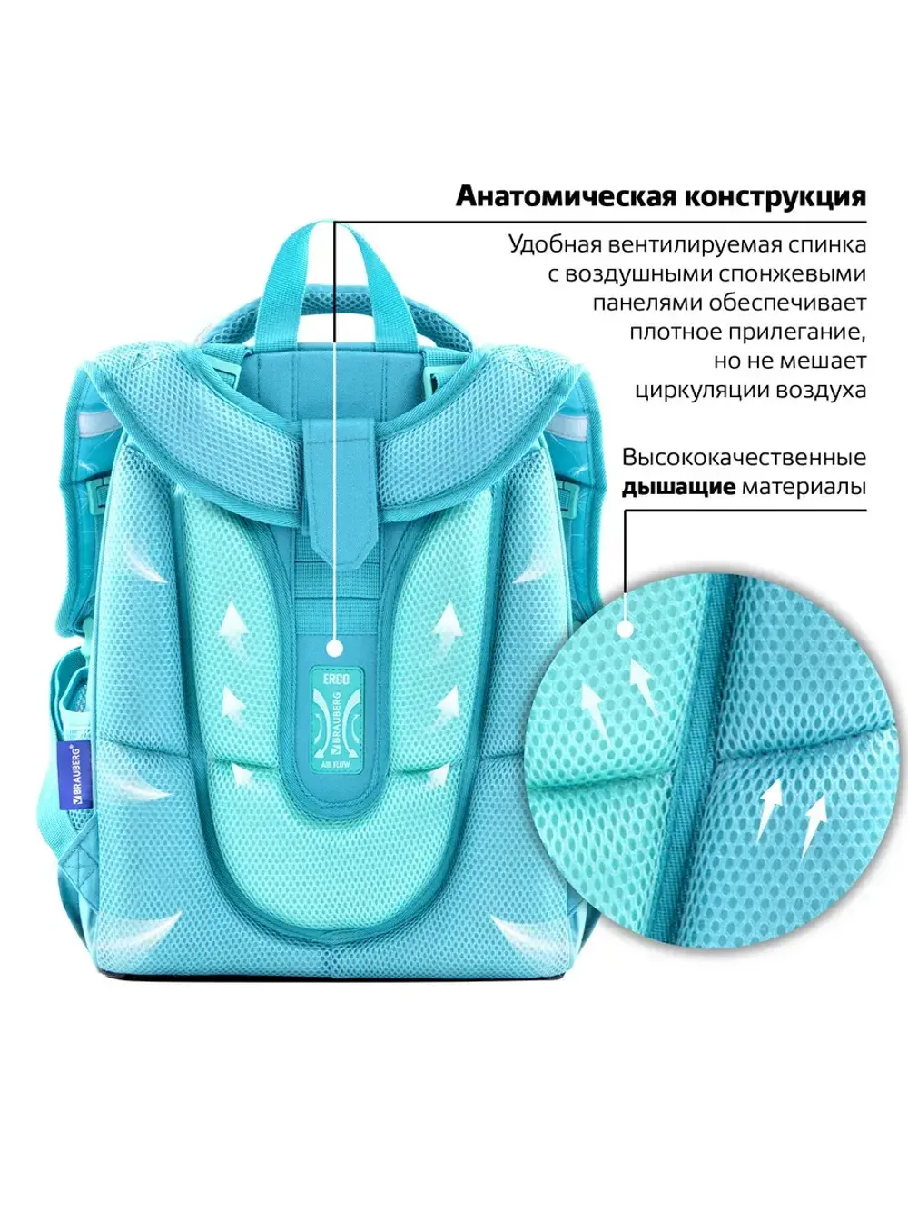 Ранец BRAUBERG PREMIUM, 2 отделения, с брелком, "Happy frien