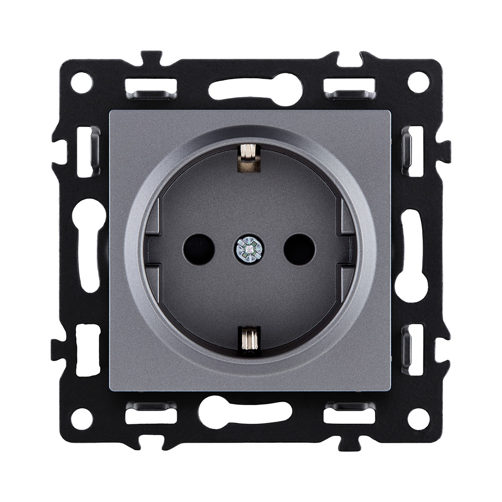 Розетка штепсельная SCHUKO 16A/250 В, серый Kollinger Asthetik AS-014GY