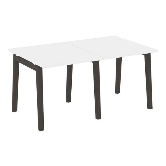 Onix Wood Стол переговорный (2 столешницы) OW.PRG-2.0 Белый Бриллиант/Дуб Темный/Металл Антрацит 156