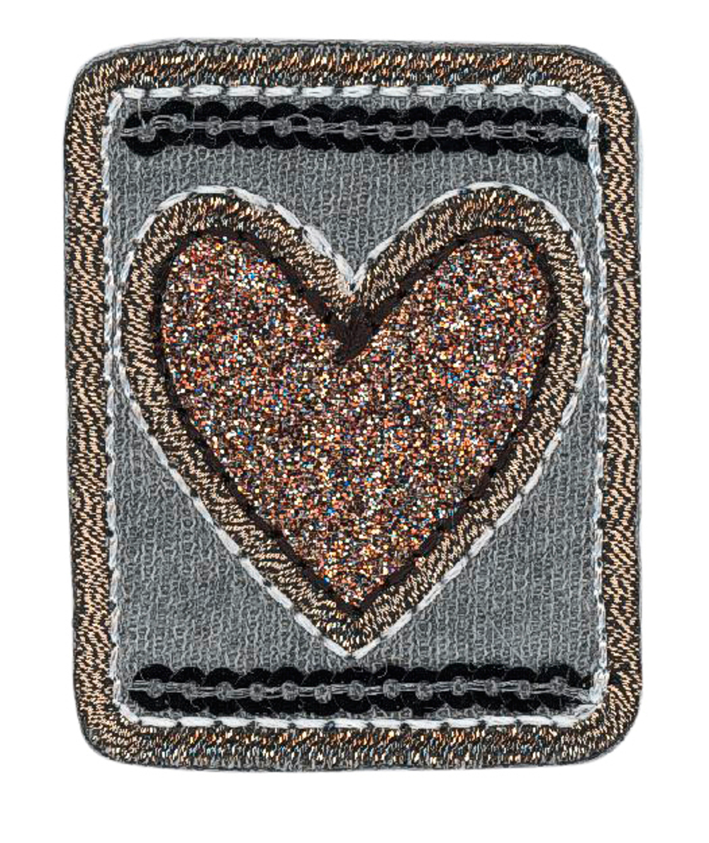 Термоаппликация "Сердце с пайетками", 5,8 x 5,6 см , 1 шт, 100% полиэстер (10013160/300819/0337387/1