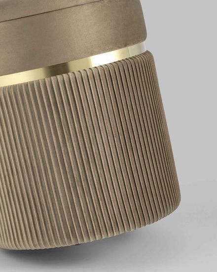 Пуф Миранда с ящиком велюр бежевый